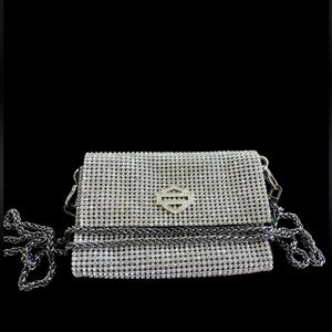 Harley Davidson Bling Rhinestone Purse with Gun Metal Chain Crossbody Strap
